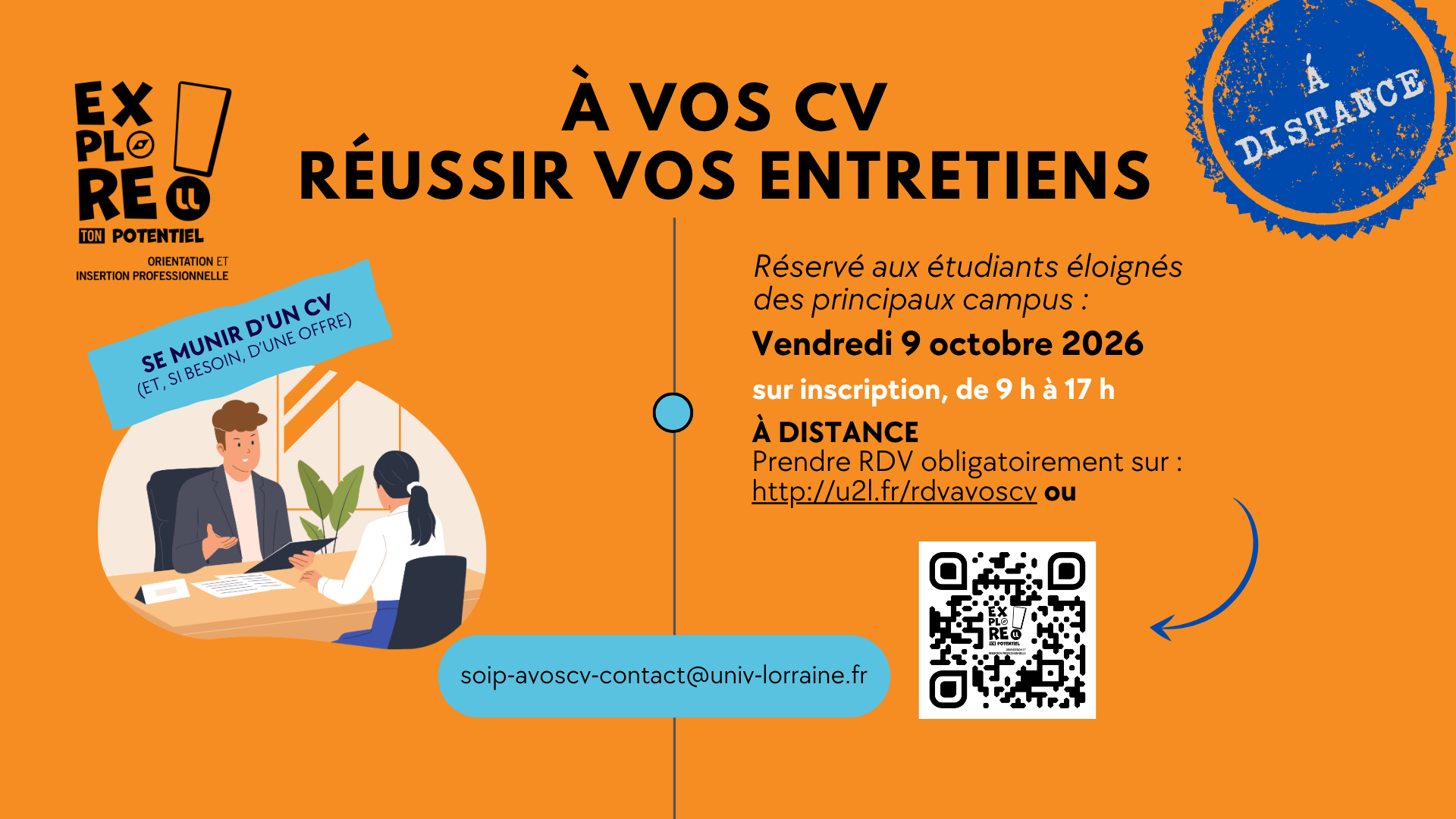 Session à vos CV à distance du 9 octobre 2026 